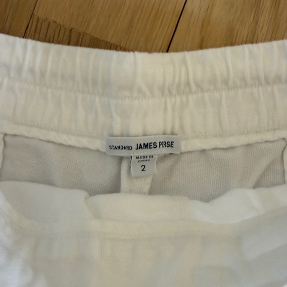 James Perse White Drawstring Shorts - Picture 2 of 6